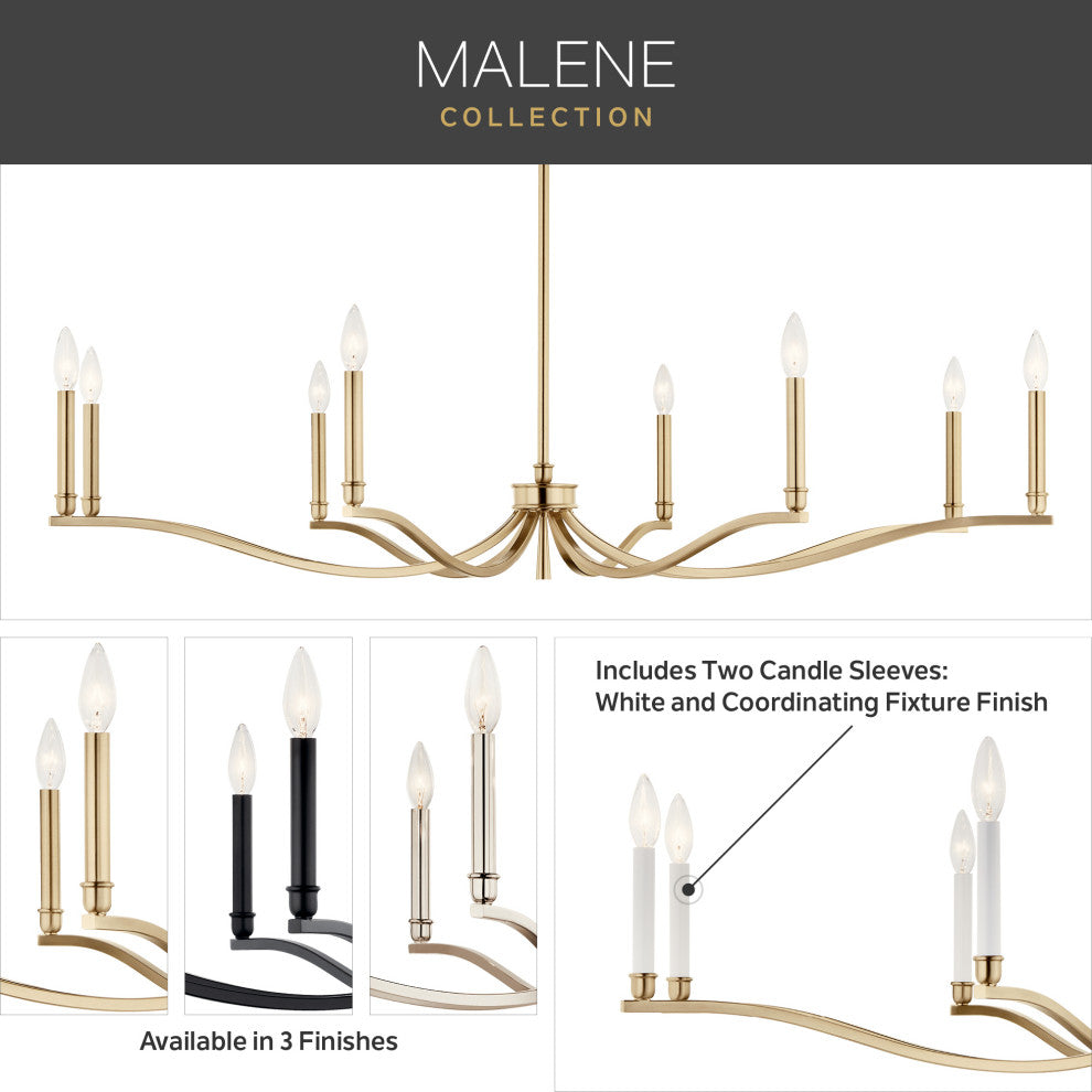 Malene Chandelier, Champagne Bronze, 42 Inch