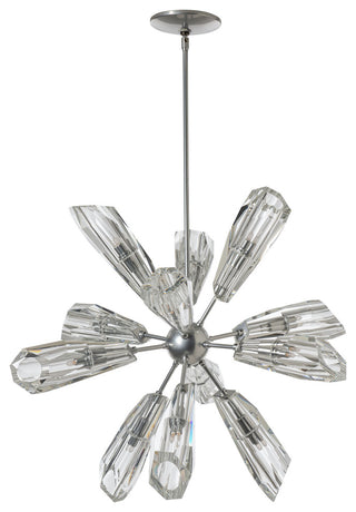 Luma 12-Light Starburst Pendant - Sterling - Crystal