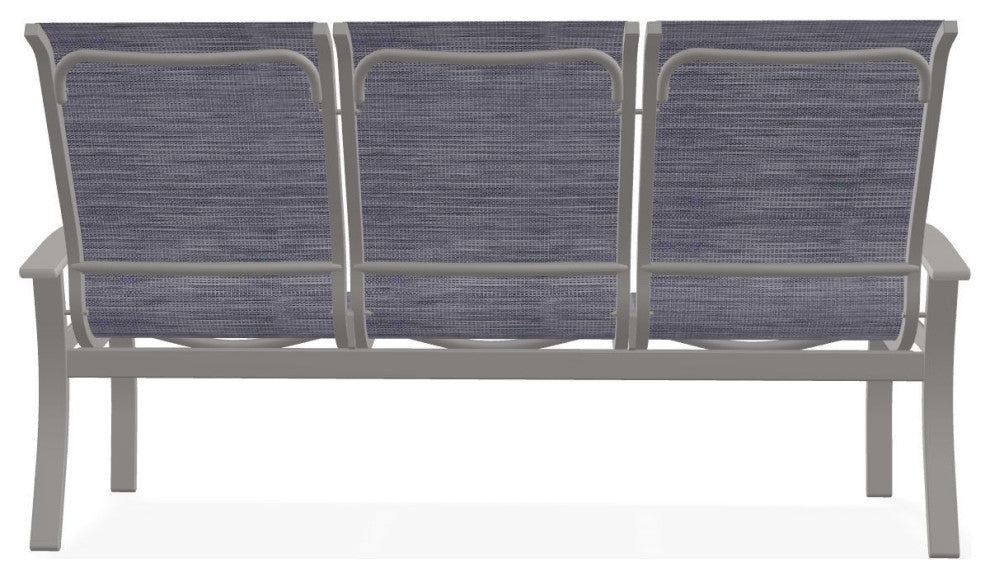 Belle Isle Sling 3-Seat Outdoor Sofa, Brooks/Warm Gray
