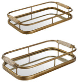 Uttermost Rosea Brushed Gold Trays, Set of 2