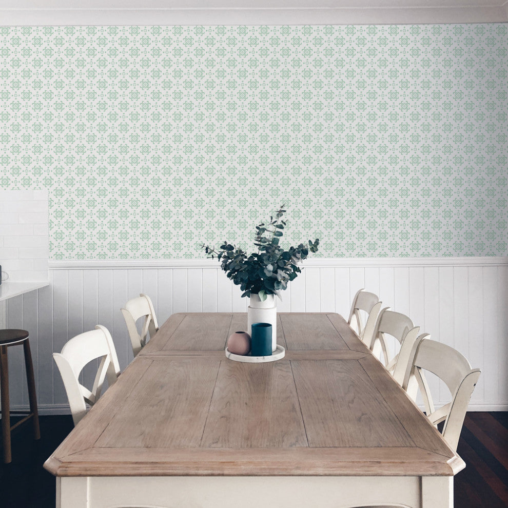 Decorative Tile Peel and Stick Wallpaper, Green