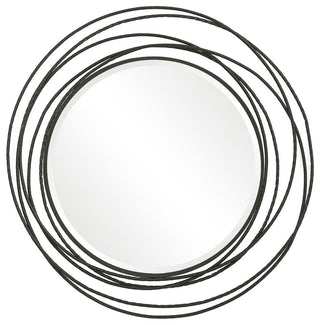 Uttermost Whirlwind Black Round Mirror