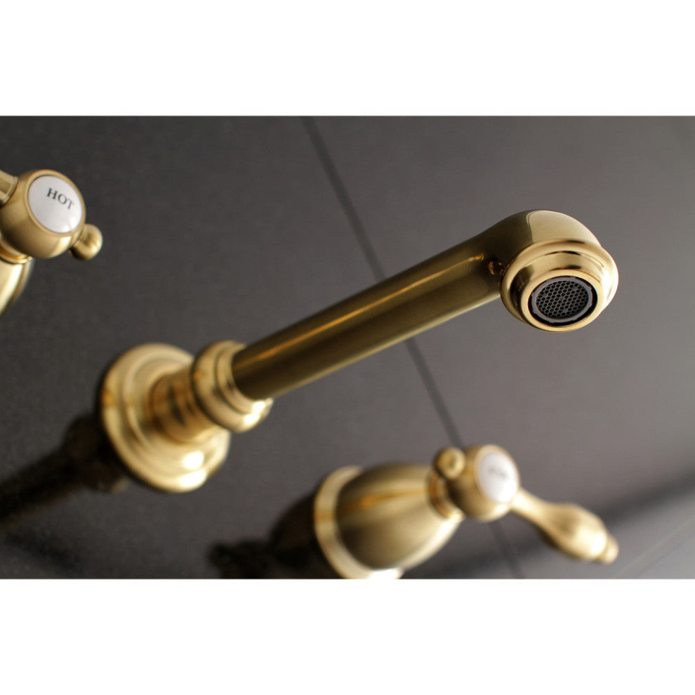 KS7027TAL Two-Handle Wall Mount Tub Faucet, Brushed Brass
