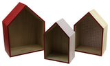 Set of 3 Basic Luxury Shadow Boxes with Rose Red Accents 11.5, 15.5"