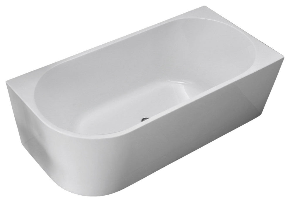 67" Freestanding Acrylic Bathtub in Glossy White