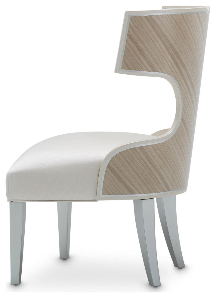 Aico Amini Camden Court Side Vanity Chair in Pearl