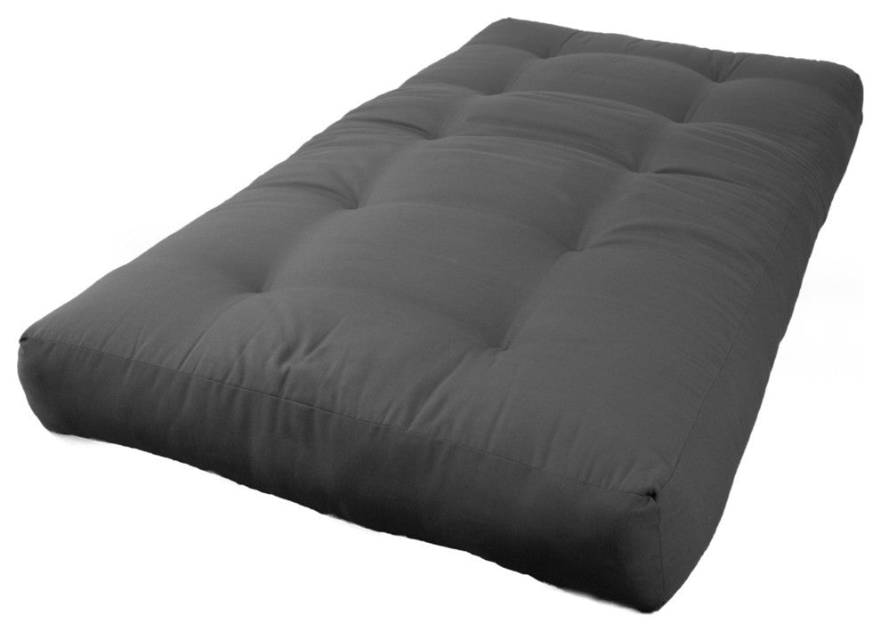 Blazing Needles Renewal 8" Twill Twin Futon Mattress, Steel Grey