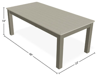 24" x 48" Marine Grade Outdoor Coffee Table, Storm