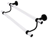 Pacific Beach 36" Double Towel Bar with Twisted Accents, Matte Black