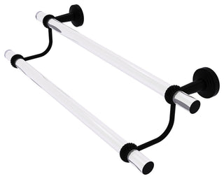Pacific Beach 36" Double Towel Bar with Twisted Accents, Matte Black