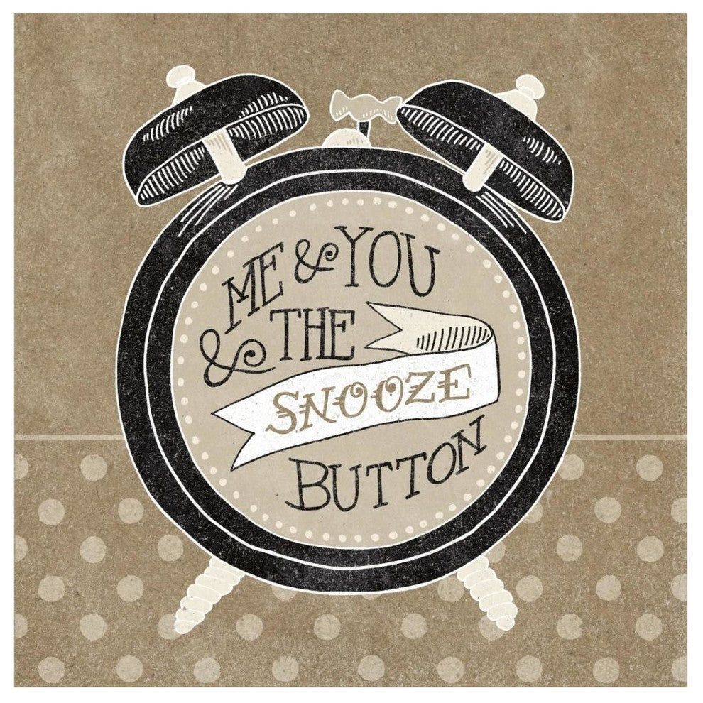 "The Snooze Button Taupe" Digital Paper Print by Mary Urban, 42"x42"
