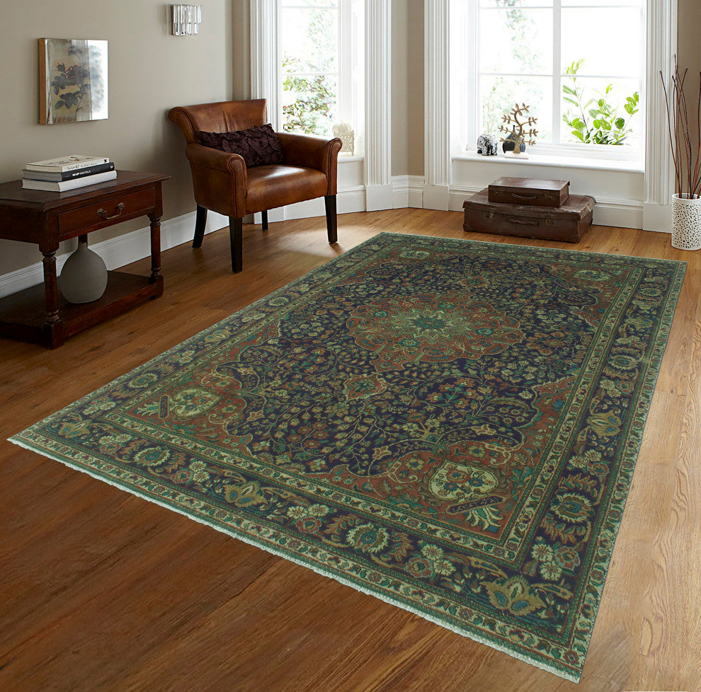 Fine Vintage Distressed Leah Blue Rug