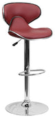 Contemporary Cozy Mid-Back Burgundy Vinyl Adjustable Barstool