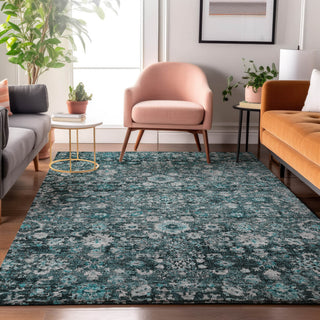 Premium Machine Washable Mayfield AMF651 Teal 5' x 7'6" Rug