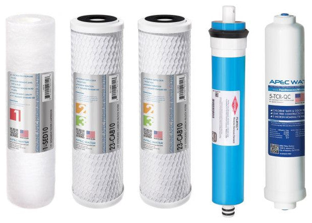 APEC 50 GPD Complete Replacement Filter Set for Ultimate RO System (Stage 1-5)