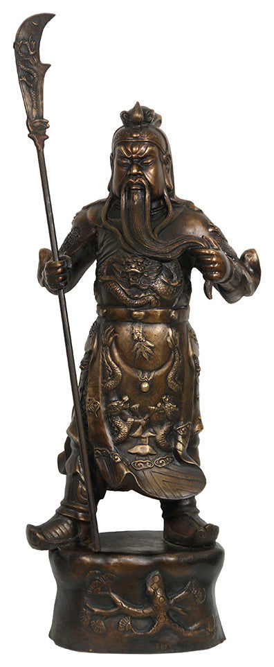 Consigned Chinese Antique Bronze God of Warrior Guan Gong Statuary