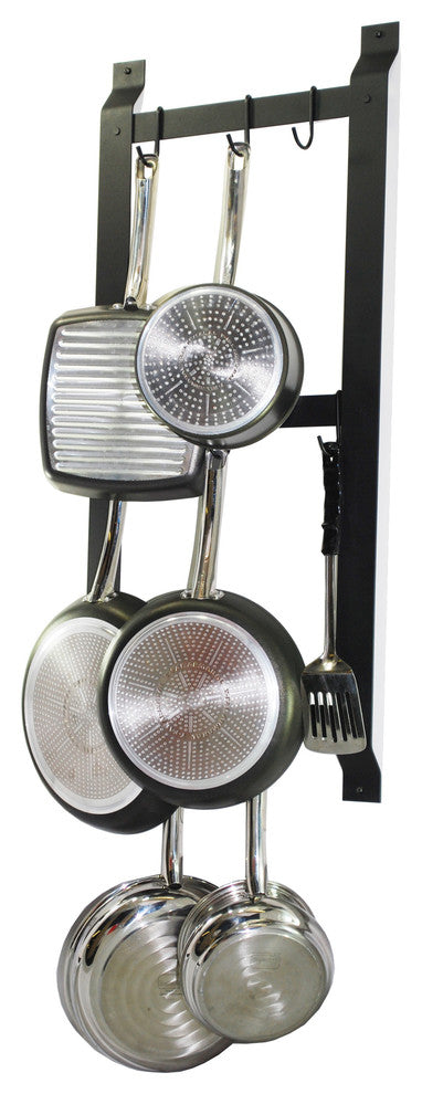 Rogar Ultimate Wall Mounted Pot Rack, Black