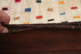 Consigned, Oriental Persian Hand-Knotted Gabbeh Area Rug Wool, Beige, 4'10"X2'6"