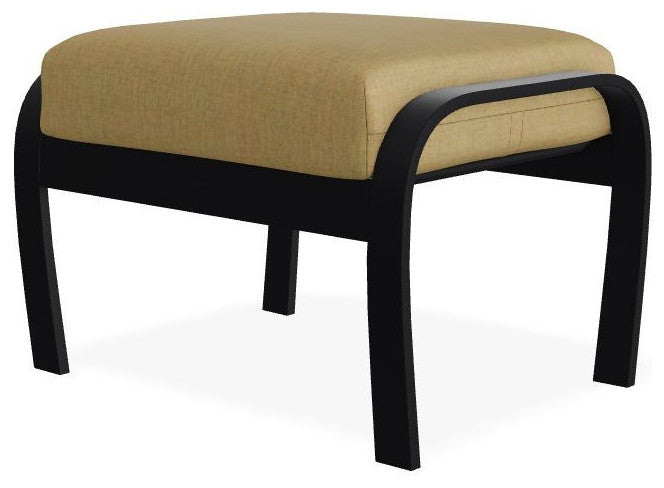 Belle Isle Cushion Outdoor Ottoman, Stucco/Black