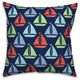 Nautical Sailboat Print 18x18 Throw Pillow Cover