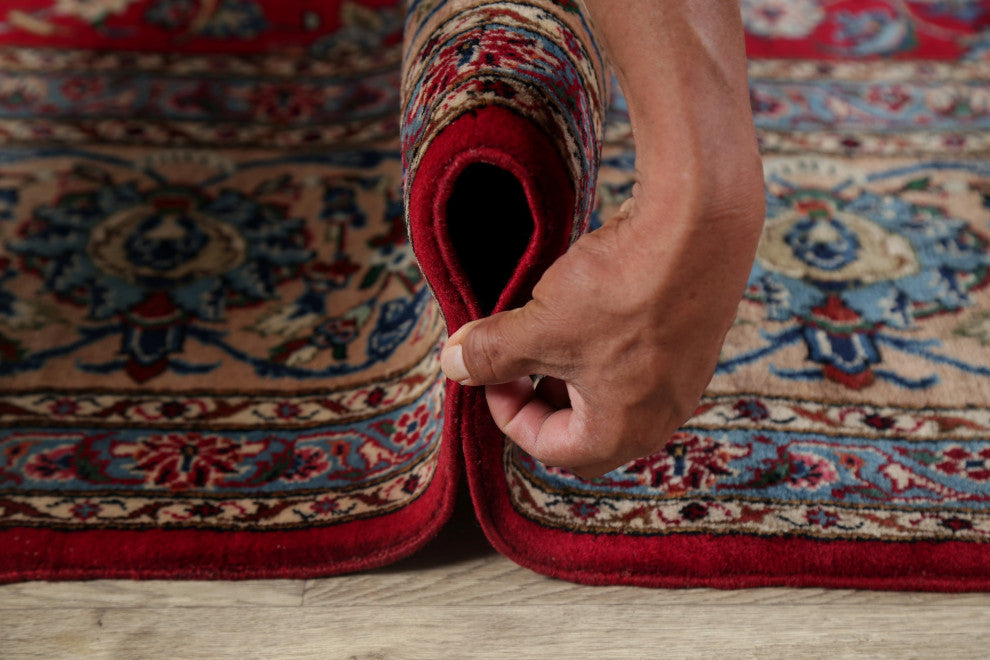 Consigned, Vintage-Style Oriental Handmade Persian Wool Area Rug, Red, 10x13