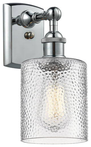 Cobbleskill 1-Light Sconce, Clear Ripple Glass, Polished Chrome