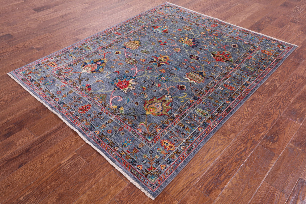 5' 1" X 6' 6" Persian Tabriz Handmade Rug Q10573