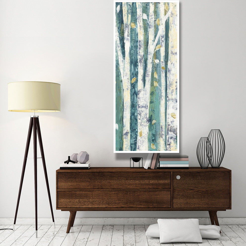 "Birches in Spring Panel III" Digital Paper Print by Julia Purinton, 32"x77"