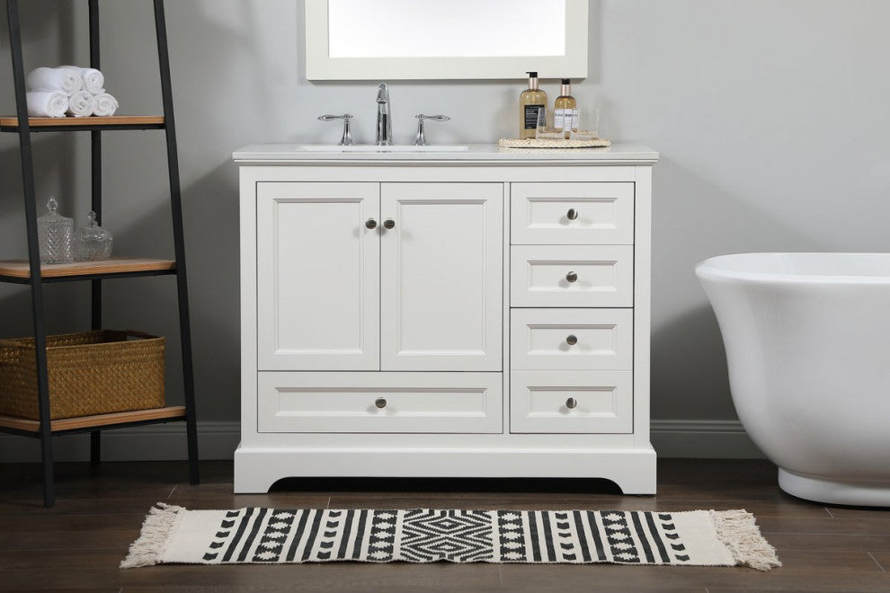 Elegant VF15542WH 42"Single Bathroom Vanity, White