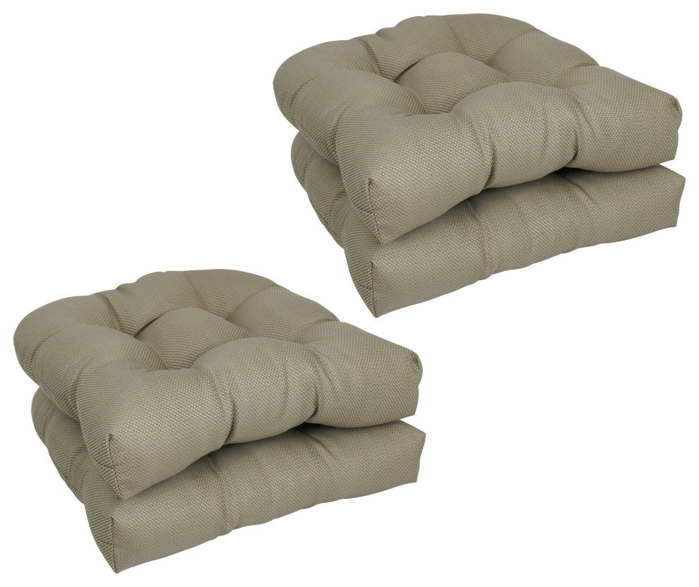 19" U-Shaped Premium Outdoor Tufted Chair Cushions Set of 4, Pinehurst Flagstone