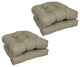 19" U-Shaped Premium Outdoor Tufted Chair Cushions Set of 4, Pinehurst Flagstone