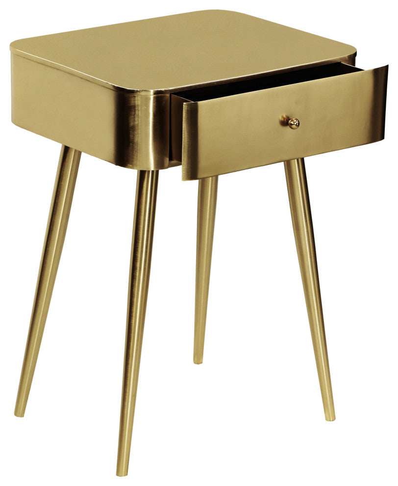 Rylan Iron Night Stand, Gold, Solid
