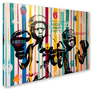 Abstract Graffiti 'Boxers And Alphabet' Canvas Art, 35" x 47"