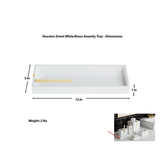 Houston Street White/Brass 3 Piece Bathroom Accessory Set