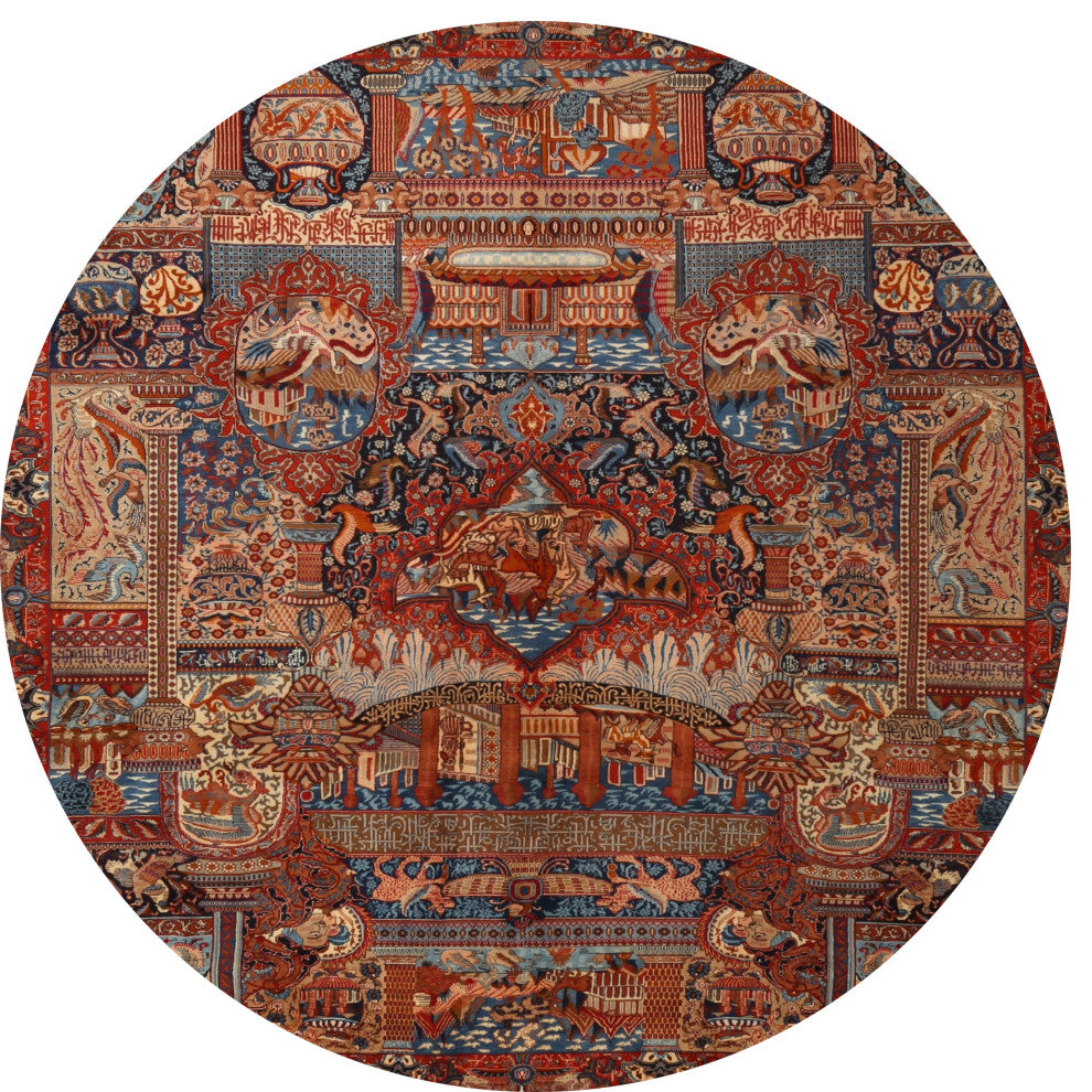 Ahgly Company Indoor Round Traditional Area Rugs, 4' Round