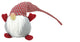 "Plumpy Patrick" Sitting Santa Gnome Table Figure, Red and Gray Checkered, 9"