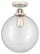 Beacon Semi-Flush Mount, Polished Nickel, Clear, Clear