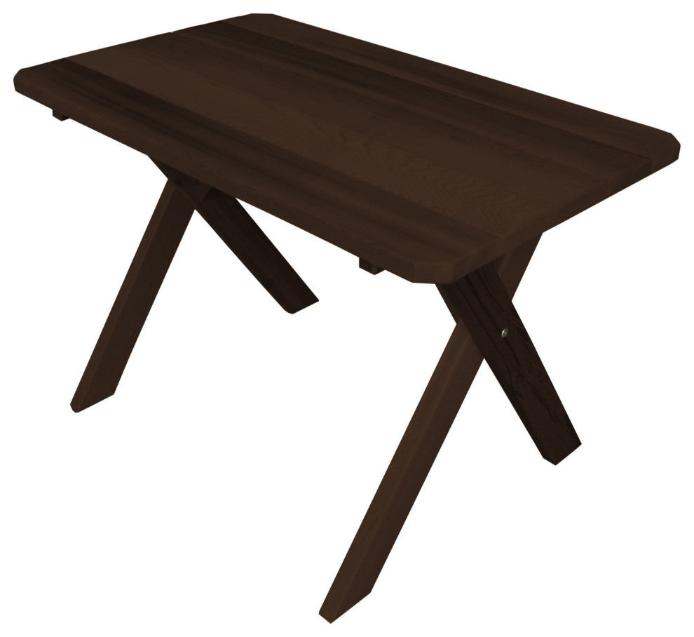 Cedar Cross-Leg Table, Walnut Stain, 5 Foot