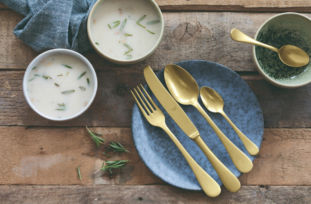 Vintage Serving Set 7-Piece Set, Gold
