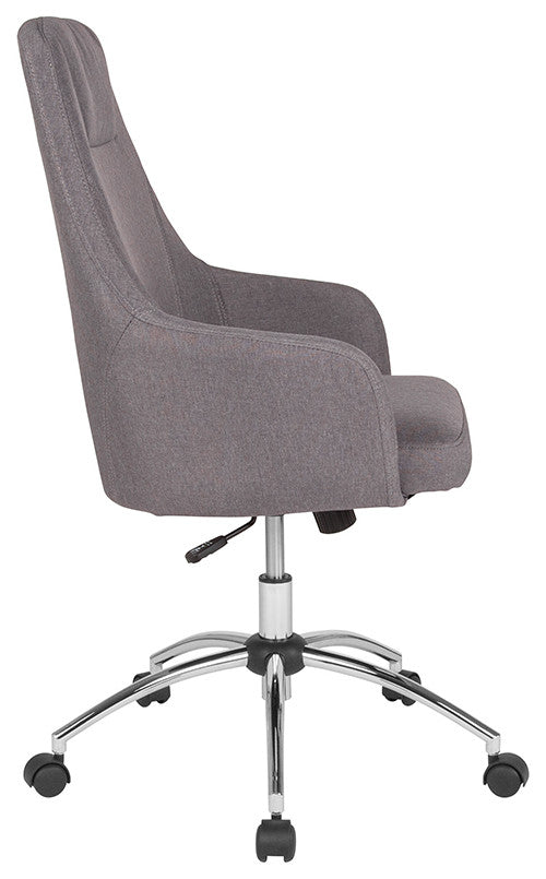 Rennes Home And Office Upholstered High Back Chair In Light Gray Fabric