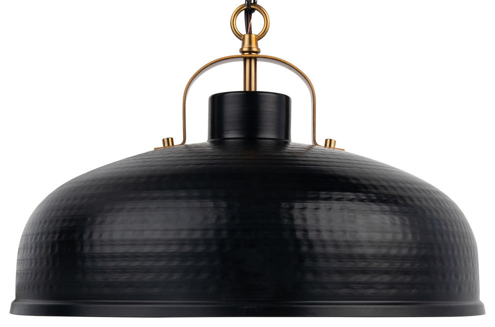 1-Light Rustic Metal Pendant
