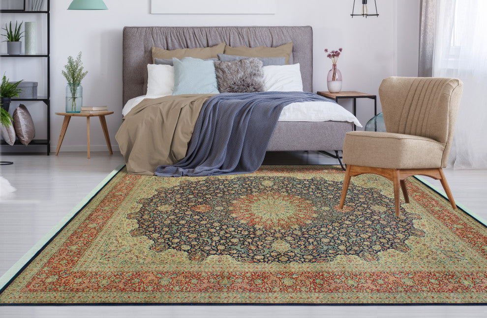 Heirloom Ravi Navy/Red Rug, 8'11x12'0