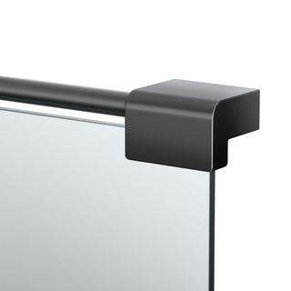 Fixed Mount Frameless Rectangle Decor Mirror, Matte Black, 30"