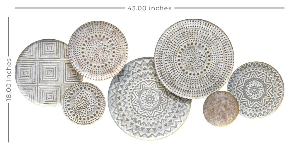 Layered Patterned Metal Plate Wall Decor