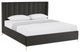 Inspired Home Ameen Bed, Upholstered, Black Velvet King
