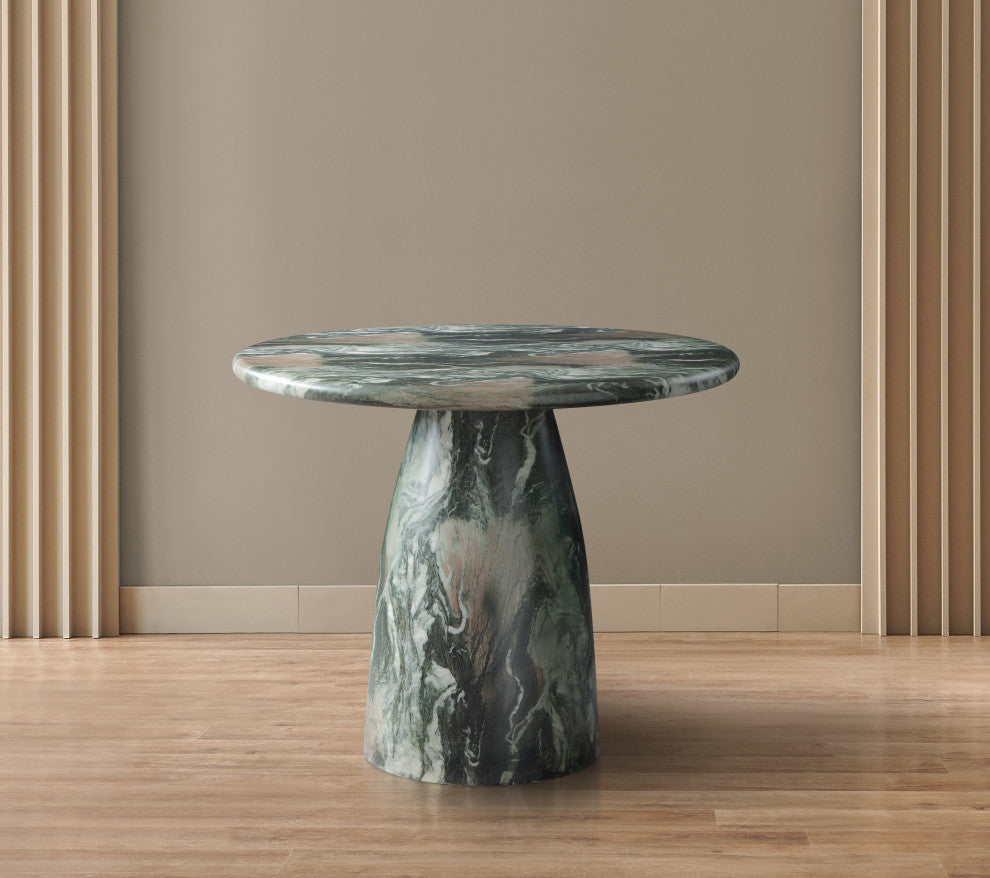 Cosenza Concrete Dining Table, Green, 36" W X 36" D X 30" H, Marble Finish