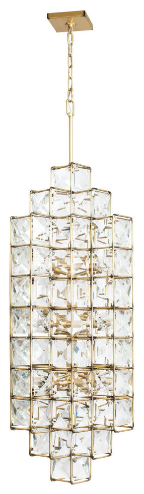 Varaluz 329F14 Cubic 14 Light 19"W Crystal Chandelier - Calypso Gold