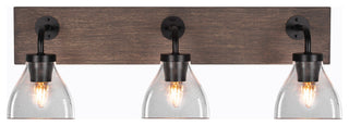 Oxbridge, Bath Bar, Matte Black & Painted Distressed Metal, 6.25" Clear Bubble