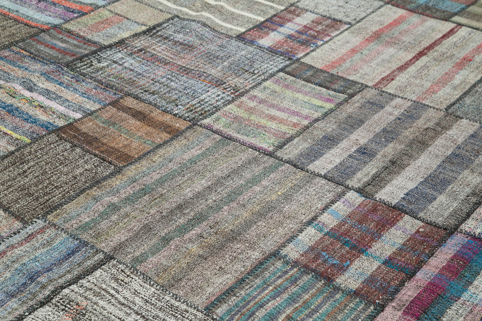 Rug N Carpet - Handmade Anatolian 10' 10'' x 13' 6'' Vintage Patchwork Kilim Rug