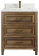 Santa Monica 30 Single Sink Bath Vanity in Graywashed Teak 1.5" Calacatta Laza